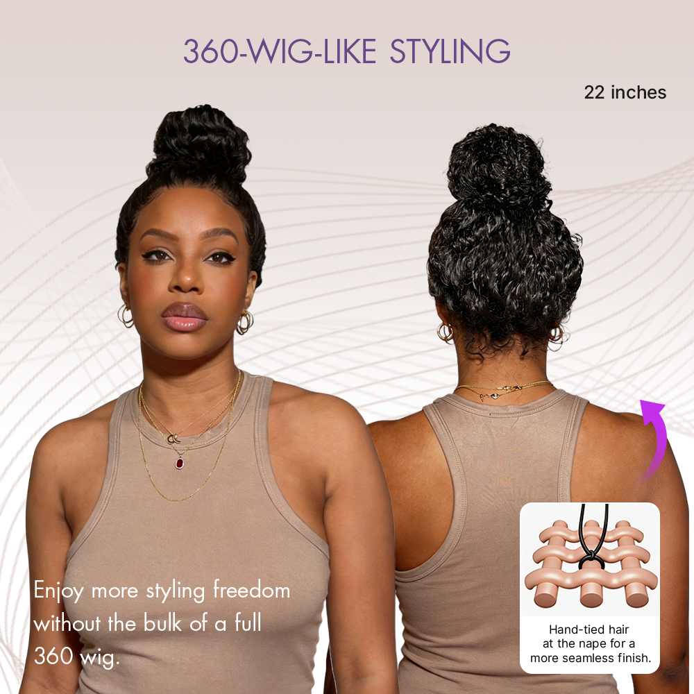 PreMax 180% / 250% Density Water Wave Glueless Flexi-Fit Drawstring 13x4 Frontal Lace Fluffy Curly Wig Pre-Cut Lace-image-43585758888026