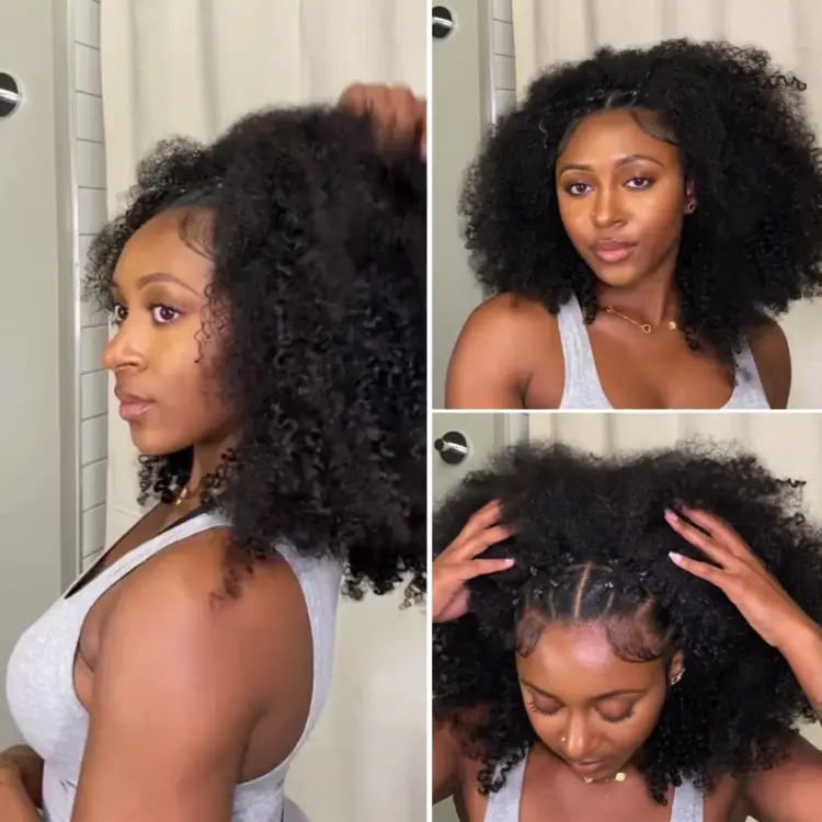 Luvme Too Easy Textureâ¢ 3-In-1 Half Wig 180% Density Water Wave Glueless Flexi-Fit Drawstring Wig-image-43624132509786