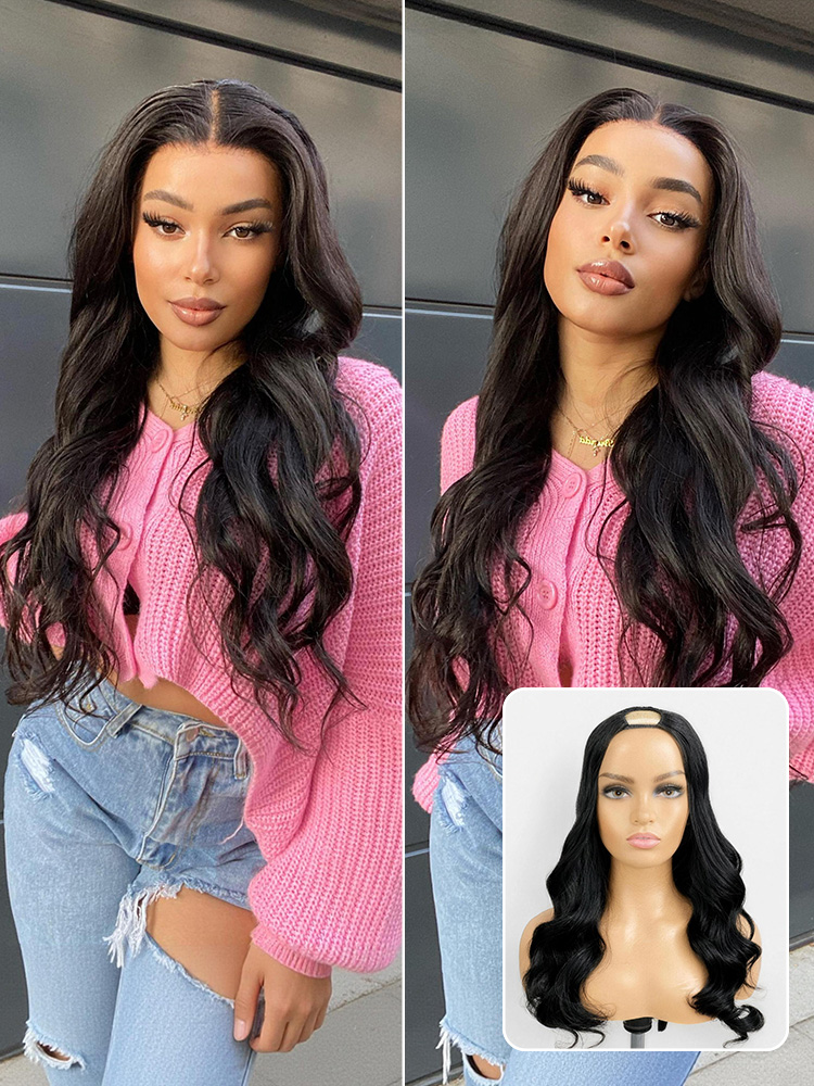 Body Wave  Straight  Kinky  Deep Wave Human Hair U Part Wig