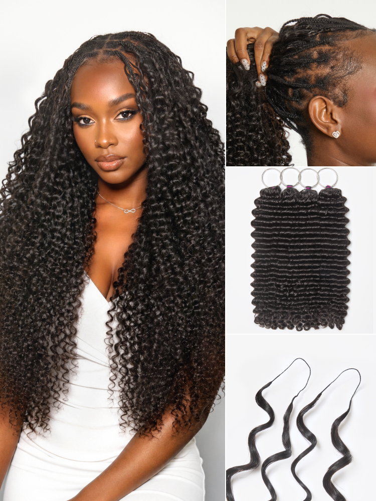 Miracle Knots Colored Crochet Hair Wet and Wavy Ombre | Mix Brown for Boho Braids | Crochet Weaves| Fulani Braids | Twists Pre-Separated Lightweight