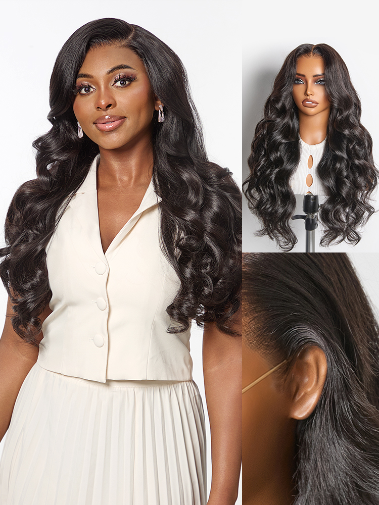 NatureMAXâ¢ 200% / 250% Density Loose Wave Glueless Ear-to-ear 13x4 HD Lace Front Wig Pre-Cut Lace Flexi-Fit Drawstring Cap