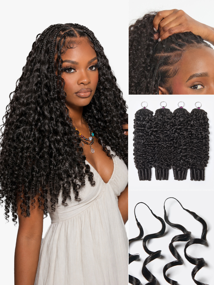 Miracle Knots Crochet Hair Wet and Wavy Water Wave | Kinky Straight for Boho Braids | Crochet Weaves | Fulani Braids | Twists Pre-Separated Lightweigh