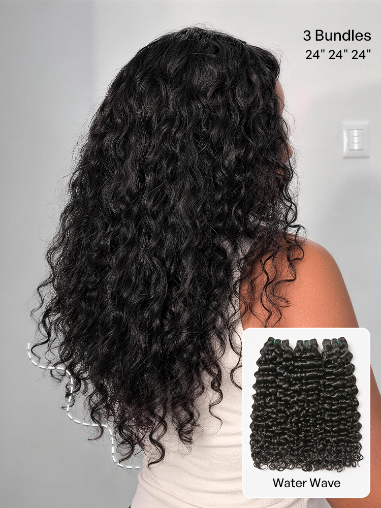 Luvme 3pcs Body Wave  Water Wave  Deep Wave  Yaki Straight  Silky Straight 100 Virgin Human Hair Bundles