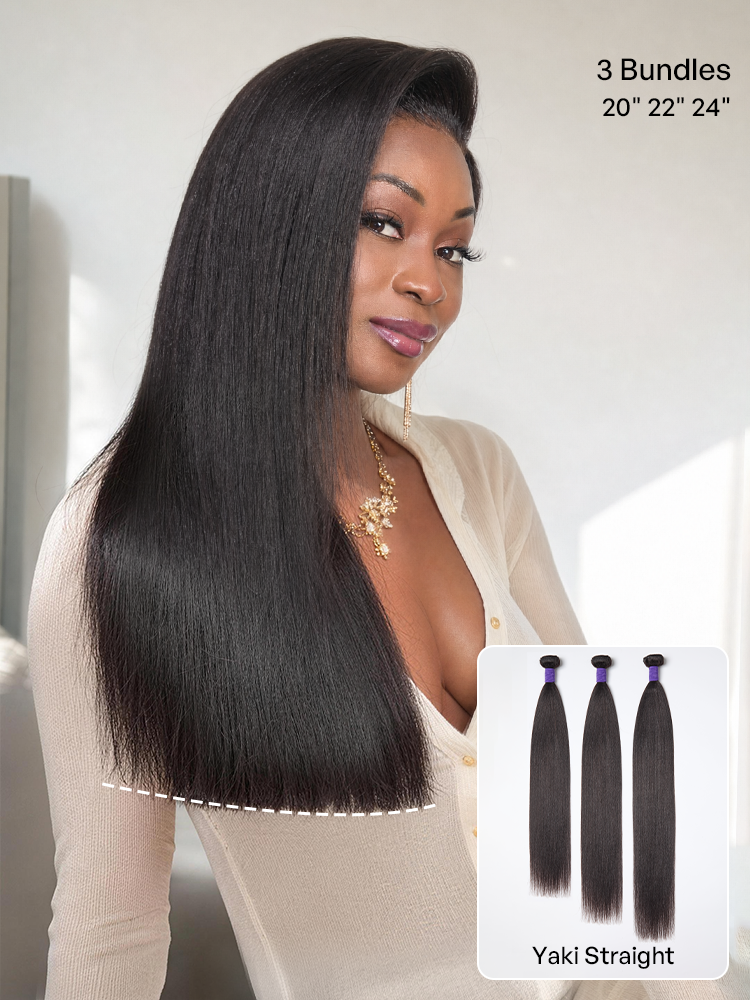 Luvme 3pcs Body Wave  Water Wave  Deep Wave  Yaki Straight  Silky Straight 100 Virgin Human Hair Bundles